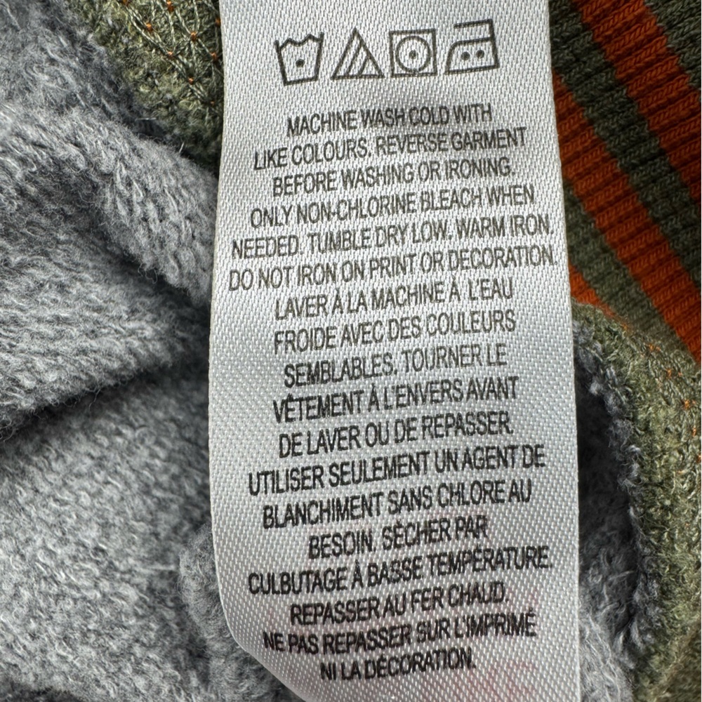 Hatley little blue house Gray and Olive Hoodie with Orange Accents size medium - Picture 6 of 10